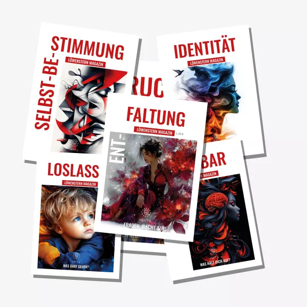 LöwenStern Magazin (Collage der ersten 6 Hefte)