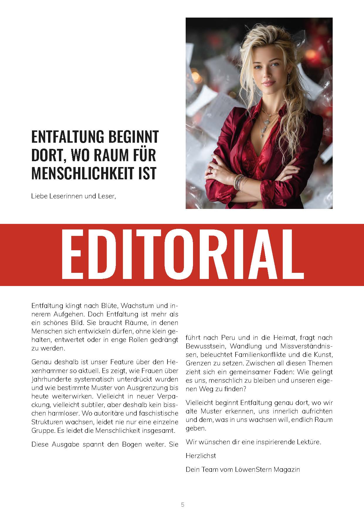 Vorschauseite aus Heft 6 des LöwenStern Magazins