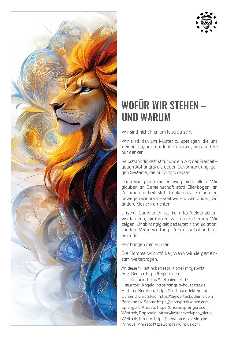 Vorschauseite aus Heft 6 des LöwenStern Magazins